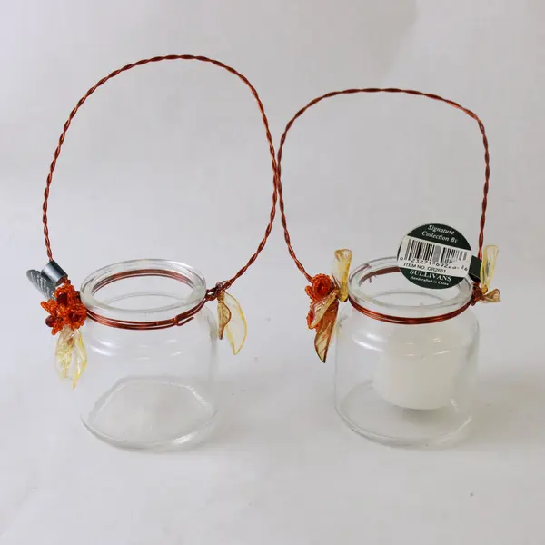 Sullivans Set of 2 Fall Glass Tealight Candle Holders OR2661