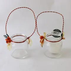 Sullivans Set of 2 Fall Glass Tealight Candle Holders OR2661