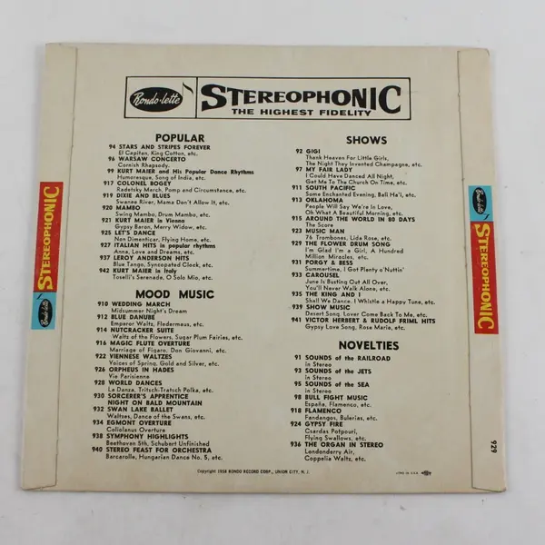 Rodgers and Hammerstein Flower Drum Song 10in Vinyl LP Rondo-Lette