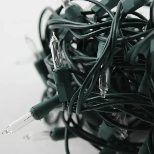 Lot of 2 White Incandescent Christmas String Lights Green Cord 22 ft Each TESTED
