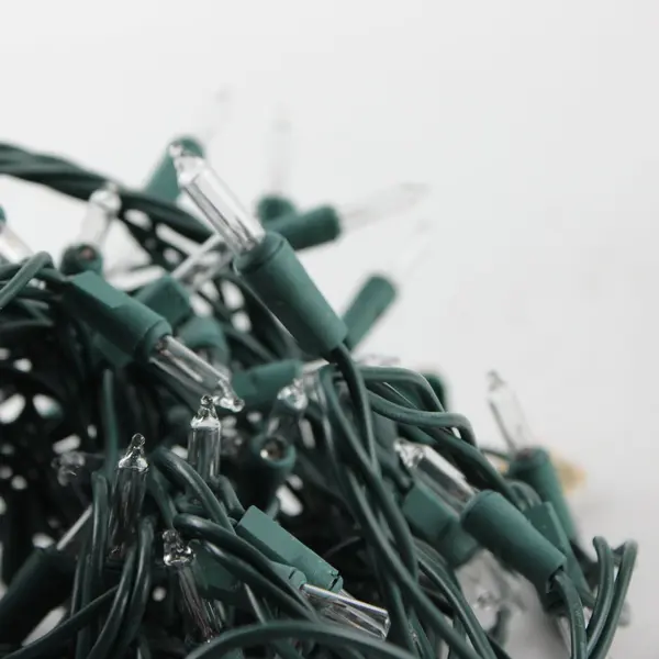 Lot of 2 White Incandescent Christmas String Lights Green Cord 22 ft Each TESTED