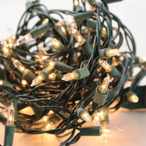 Lot of 2 White Incandescent Christmas String Lights Green Cord 22 ft Each TESTED