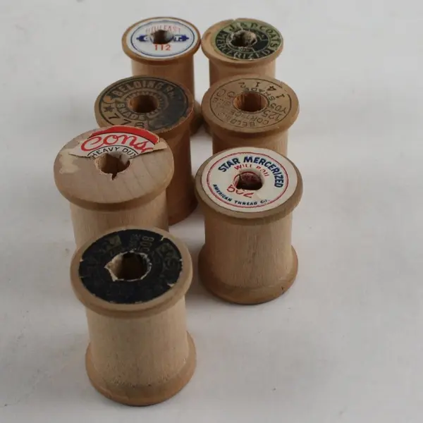 Lot of 7 Small Vintage Wooden Spools DIY Craft Projects