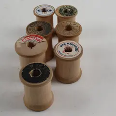 Lot of 7 Small Vintage Wooden Spools DIY Craft Projects