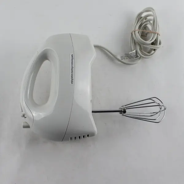5-Speed Plug-In Electric Hand Mixer Model HM878W White WORKS