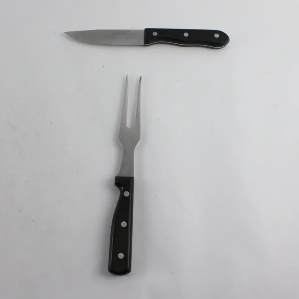 Lot of 2 Sterling Home Steak Knife & Meat Serving Fork Stainless Steel