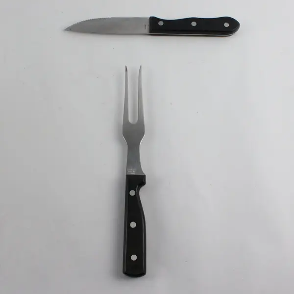 Lot of 2 Sterling Home Steak Knife & Meat Serving Fork Stainless Steel