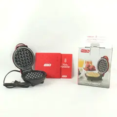 Dash DMW001RD Mini Waffle Maker Red 4in 350W Tested Working