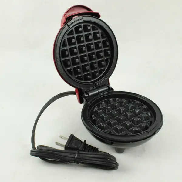 Dash DMW001RD Mini Waffle Maker Red 4in 350W Tested Working