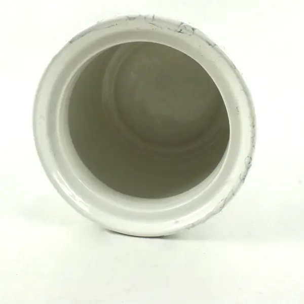 White Faux Marble Ceramic Canister 8"