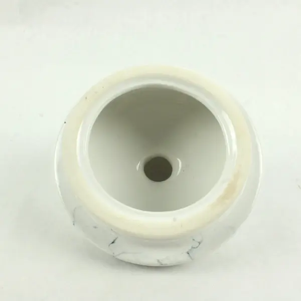 White Faux Marble Ceramic Canister 8"