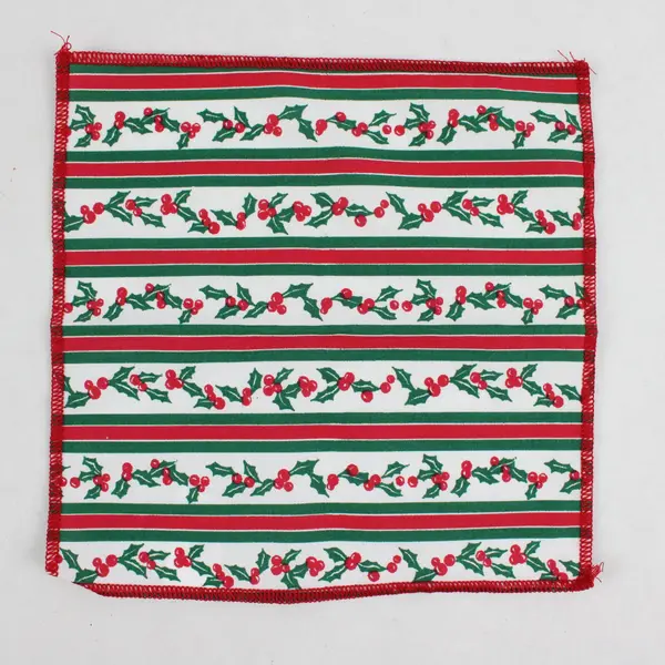 Lot of 12 Lillian Vernon Holly Berry Stripe Christmas Napkins