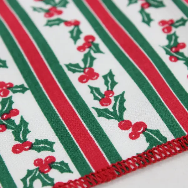 Lot of 12 Lillian Vernon Holly Berry Stripe Christmas Napkins