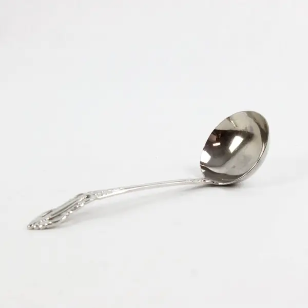 Set of 3 Various Brands Stainless Steel Flatware Ladle, Carving Fork, Soup Spoon