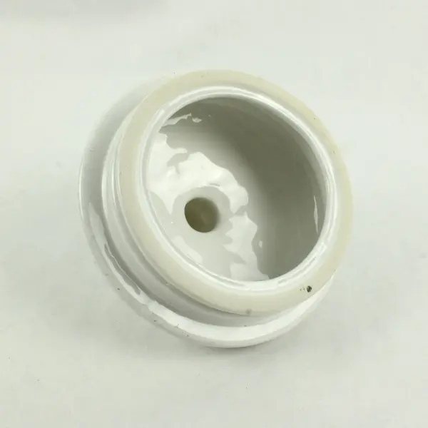 White Faux Marble Ceramic Canister 9"
