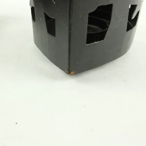 Set of 2 Black Metal Pine Tree Silhouette Tealight Holders 6-3/4" FLAWED