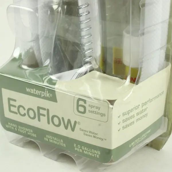 Waterpik EcoFlow 6-Spray Hand Shower Head EFN-651N 5 Ft Hose