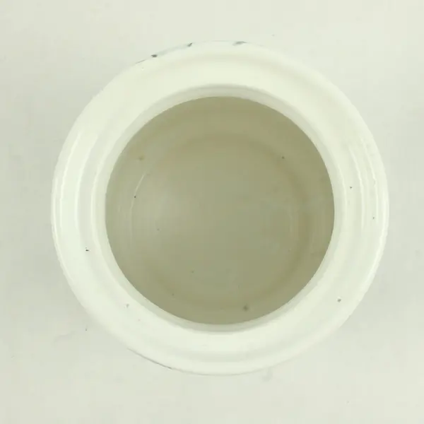 White Faux Marble Ceramic Canister 7"