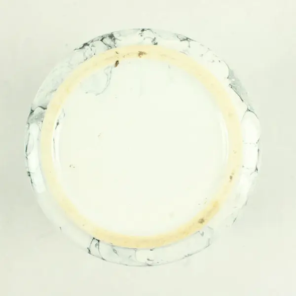 White Faux Marble Ceramic Canister 7"