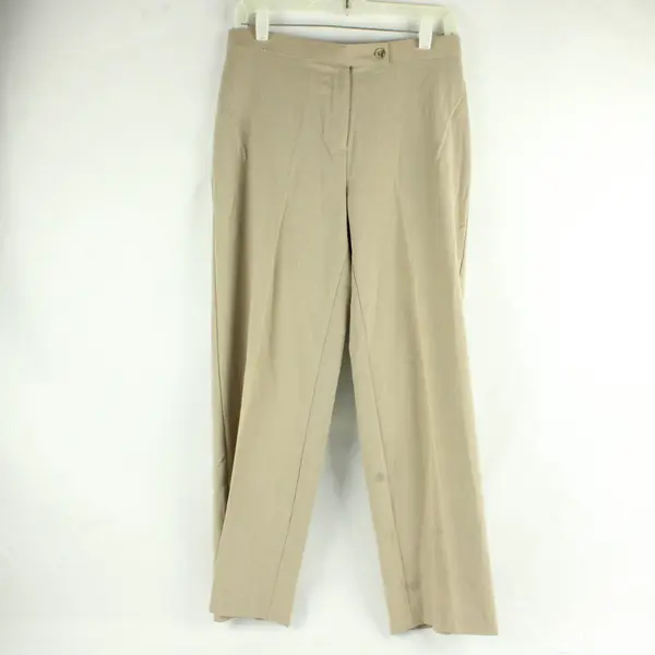 Briggs New York Beige Straight-Leg Slacks Women's Size 8P FLAWED