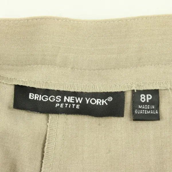 Briggs New York Beige Straight-Leg Slacks Women's Size 8P FLAWED