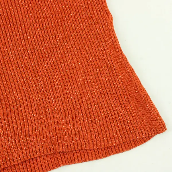 Vintage Two One Two Sparkly Orange Knit Tank Top Women's Large
