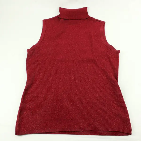 Merona Sparkly Maroon Red Sleeveless Turtleneck Women's XL