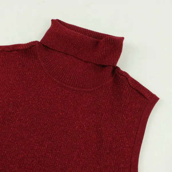 Merona Sparkly Maroon Red Sleeveless Turtleneck Women's XL