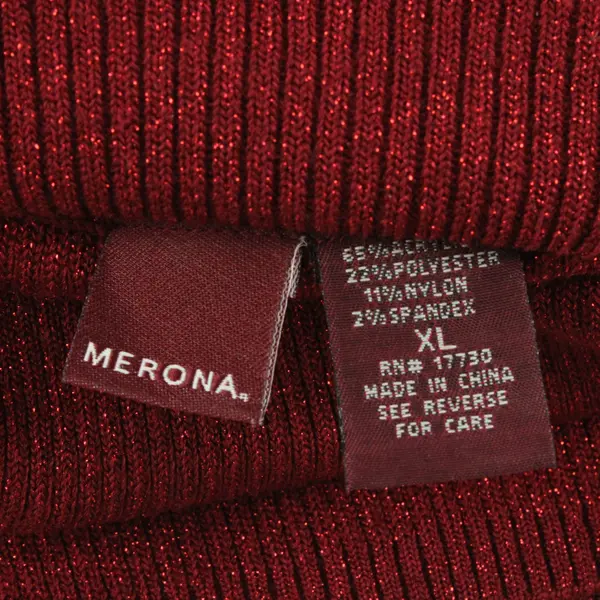 Merona Sparkly Maroon Red Sleeveless Turtleneck Women's XL