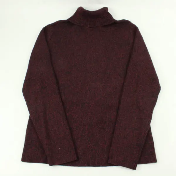 Merona Burgundy and Black Marled Long-Sleeved Turtleneck Women's Large