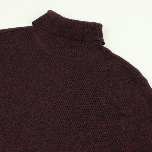 Merona Burgundy and Black Marled Long-Sleeved Turtleneck Women's Large