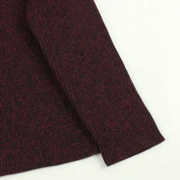 Merona Burgundy and Black Marled Long-Sleeved Turtleneck Women's Large