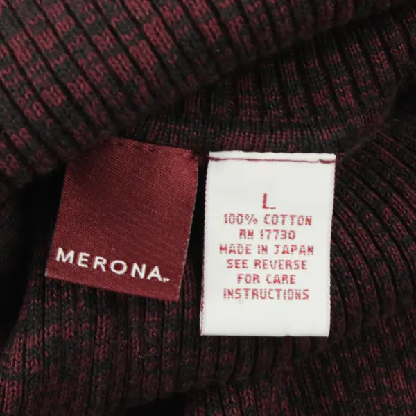 Merona Burgundy and Black Marled Long-Sleeved Turtleneck Women's Large