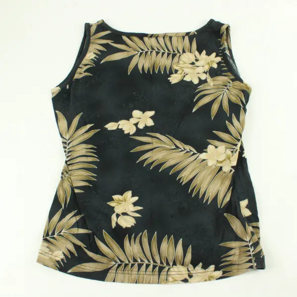 Banana Bay Fine Resort Wear Brown and Black Tropical Tank Women's Large