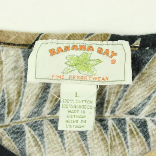 Banana Bay Fine Resort Wear Brown and Black Tropical Tank Women's Large