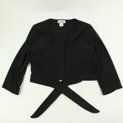 Carol Rose Black 3/4-Sleeve Tie-Front Shrug Women's Large