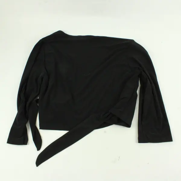 Carol Rose Black 3/4-Sleeve Tie-Front Shrug Women's Large