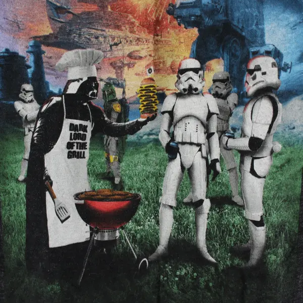 Star Wars Youth Med Darth Vader & Troopers Dark Lord of the Grill Gray T-Shirt 