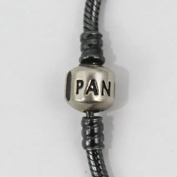 Pandora 925 Sterling Silver Snake Chain Barrel Clasp Bracelet 7-3/4"