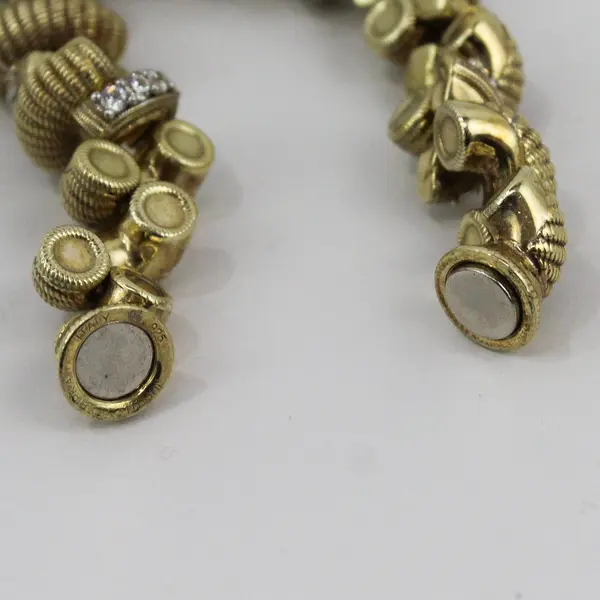 Judith Ripka Cubic Zirconia Gold-Tone 925 Sterling Silver Link Bracelet 7.5"
