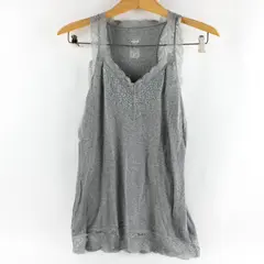 Mossimo Lace Trim Gray Tank Top Women's Large