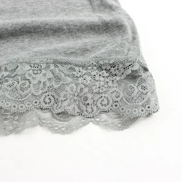 Mossimo Lace Trim Gray Tank Top Women's Large