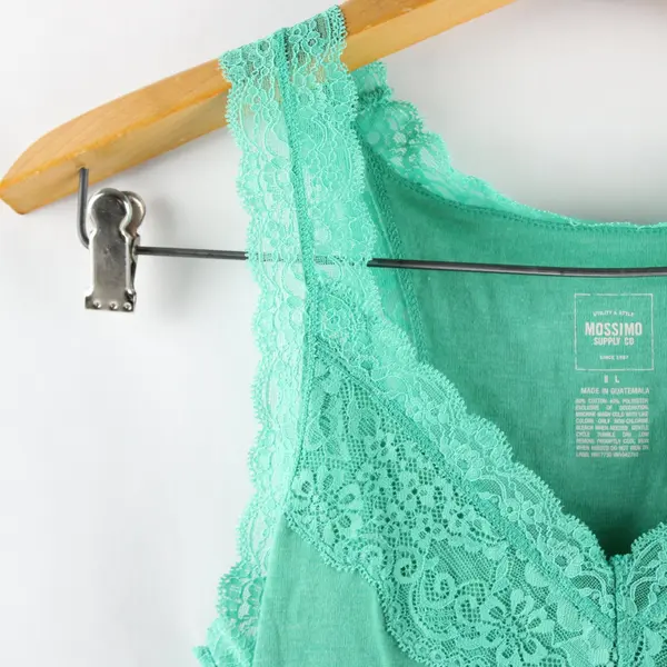 Mossimo Lace Trim Mint Green Tank Top Women's Large