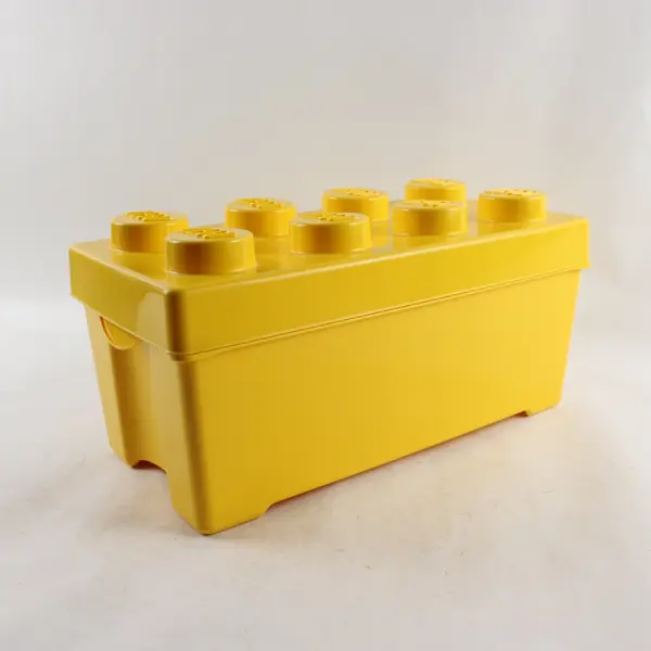 LEGO Storage Brick Case 8 Stud Large Yellow Plastic Bin Box - EMPTY