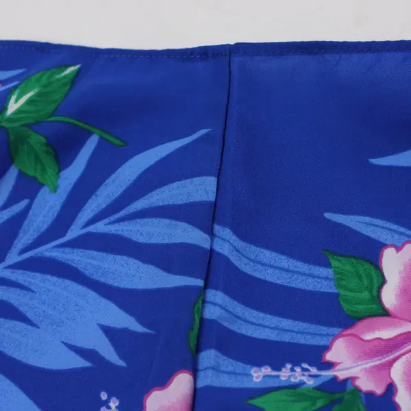 Andrade Women's One Size Blue Floral Wrap Cover Up Polyester Resort Wear #4002