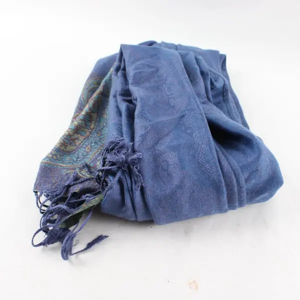 Blue and Green Paisley Fringe Pashmina Scarf Shawl 28"x68"
