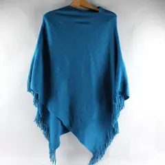 Lane Bryant Blue Poncho Fringe One Size Pre-Owned