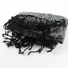Gray Paisley Fringe Scarf Shawl 27"x68"