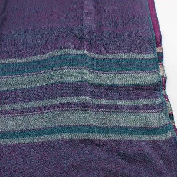 Vintage Hype Purple Teal Beige Striped Fringe Scarf 19"x70"