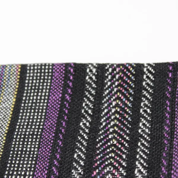 Vintage Purple Striped Fringe Scarf 30"x32"